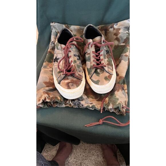 CONVERSE ONE STAR 74 CAMO BLACK EGRET SNEAKERS 152665C US SZ 8 DUST BAG - Picture 11 of 12